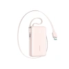 Powerbank Joyroom JR-PR2L 10000mAh 35W z wbudowanym zwijanym kablem USB-C i kablem-smyczą USB-C - różowy