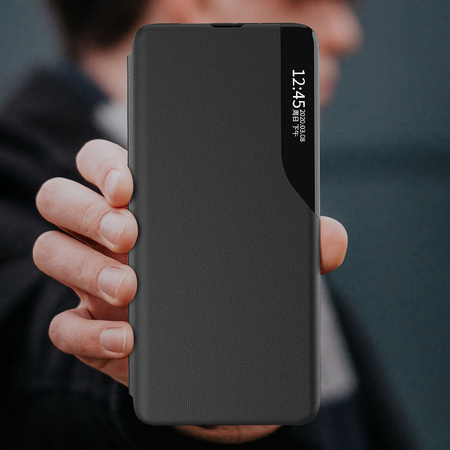 Eco Leather View Case elegancki futerał etui z klapką i funkcją podstawki iPhone 13 mini czarny