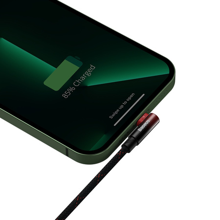 Baseus MVP 2 Elbow kątowy kabel przewód z bocznym wtykiem USB / Lightning 1m 2.4A czerwony (CAVP000020)