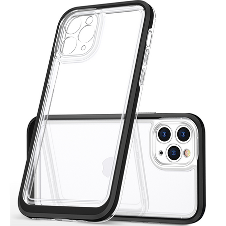 Clear 3in1 etui iPhone 14 Pro Max silikonowy pokrowiec z ramką czarne