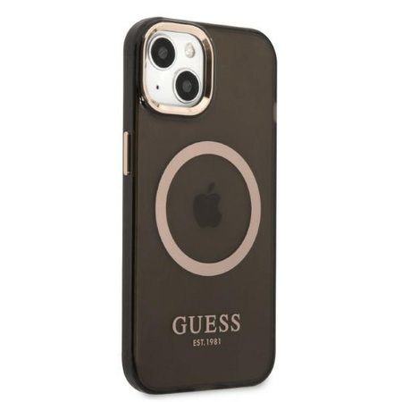 Guess GUHMP13MHTCMK iPhone 13 6,1" czarny/black hard case Gold Outline Translucent MagSafe