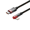 Baseus MVP 2 Elbow kątowy kabel przewód Power Delivery z bocznym wtykiem USB Typ C / Lightning 1m 20W czerwony (CAVP000220)