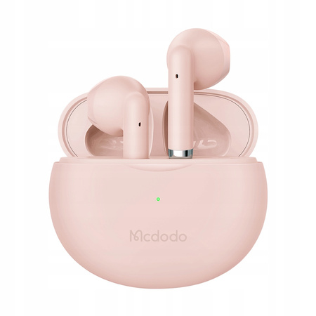 MCDODO SŁUCHAWKI BEZPRZEWODOWE DOUSZNE BLUETOOTH 5 Z MIKROFONEM ETUI RÓŻOWE