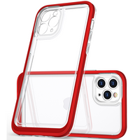 Clear 3in1 etui iPhone 14 Pro silikonowy pokrowiec z ramką czerwone