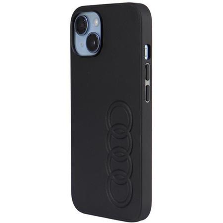 Etui Audi Synthetic Leather na iPhone 14 - czarne AU-TPUPCIP14-TT/D1-BK