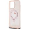Etui Hello Kitty Ring Stand Glitter Electrop Logo MagSafe na iPhone 15 Pro Max - różowe