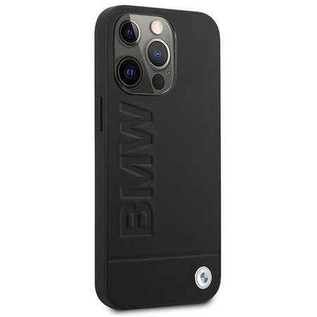 Etui BMW BMHMP14XSLLBK na iPhone 14 Pro Max - czarne Signature Logo Imprint Magsafe