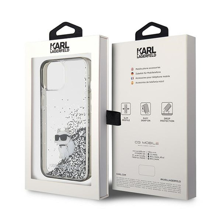 KARL LAGERFELD ETUI LIQUID GLITTER DO IPHONE 15 14 13 6.1 Z CHOUPETTE