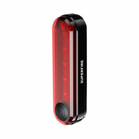 SUPERFIRE LAMPKA ROWEROWA TYLNA BTL01 DO WIECZORNYCH PRZEJAŻDŻEK USB 230MAH