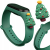HURTEL PASEK XMAS DO XIAOMI MI BAND 4 3 ŚWIĄTECZNY SILIKONOWY CIEMNOZIELONY
