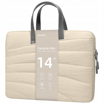 INNOSTYLE WODOODPORNA TORBA NA LAPTOPA 14 CALI CARRYLITE SLIM BEŻOWA DAMSKA