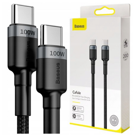 BASEUS KABEL USB-C DO USB-C 100W QC 3.0 PD 2.0 DO TELEFONU LAPTOPA 2M