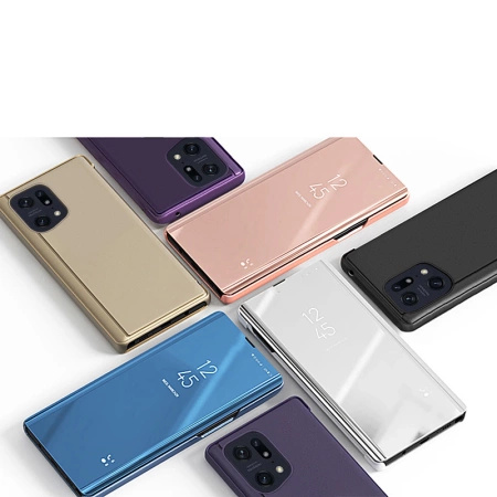 Clear View Case etui Oppo Find X5 Pro pokrowiec z klapką czarne
