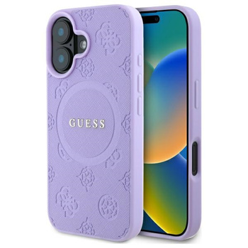 GUESS HARDCASE DO IPHONE 16 PLUS DO MAGSAFE SAFFIANO PEONY CLASSIC LOGO