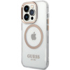 Guess GUHMP15XHTRMD iPhone 15 Pro Max6.7 złoty/gold hard case Metal Outline Magsafe