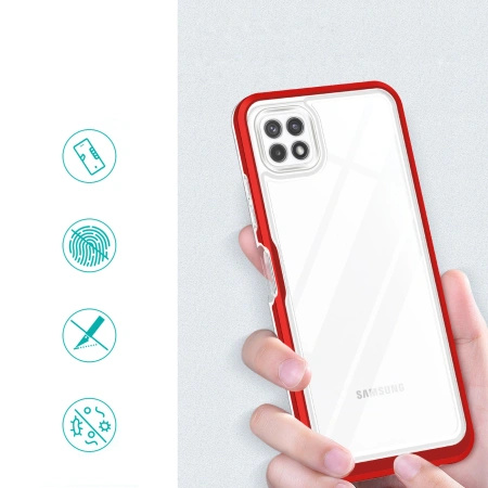 HURTEL ETUI POKROWIEC Z RAMKĄ CLEAR 3IN1 DO SAMSUNG GALAXY A22 5G ŻELOWY