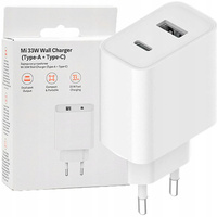 XIAOMI ŁADOWARKA SIECIOWA DO TELEFONÓW USB-A USB-C 33W PD TRAVEL CHARGER