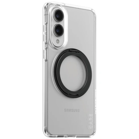 Etui CARE by PanzerGlass Feature Black Kickstand & QI na Samsung Galaxy S25 Edge - przezroczyste