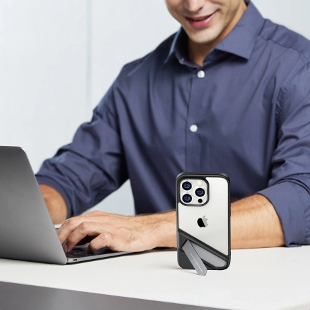 UGREEN KICKSTAND ETUI DO IPHONE 14 PRO Z ŻELOWĄ RAMKĄ I SZTYWNĄ KONSTRUKCJĄ