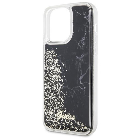 Etui Guess GUHCP14XLCSGSGK na iPhone 14 Pro Max 6.7" - czarne Liquid Glitter Marble