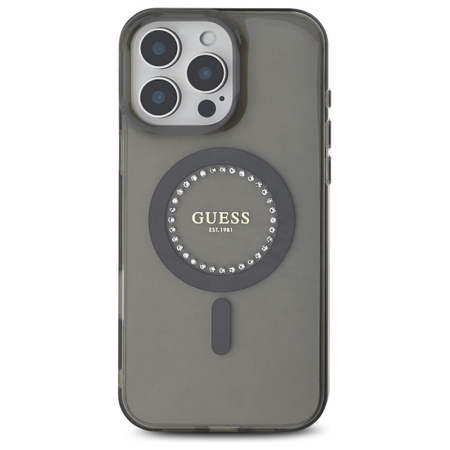 GUESS ETUI HARDCASE IML RHINESTONES DO MAGSAFE DO IPHONE 16 PRO 6.3