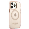 Guess GUHMP13XHTCMP iPhone 13 Pro Max 6,7" różowy/pink hard case Gold Outline Translucent MagSafe