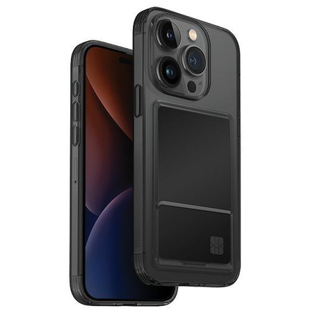 UNIQ etui Air Fender ID iPhone 15 Pro Max 6.7" szary/smoked grey tinted Cardslot