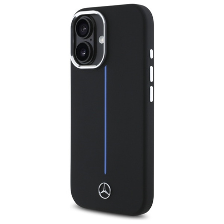 MERCEDES ETUI DO IPHONE 16 6.1 HARDCASE SILIKONOWE DO MAGSAFE BLUE STRIPE