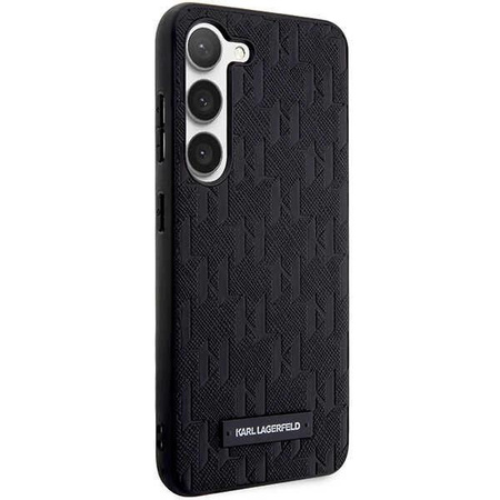 Etui Karl Lagerfeld KLHCS23SSAKLHPK S23 S911 hardcase - czarne Saffiano Mono Metal Logo