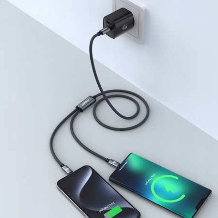 PALPRO KABEL USB-C - 2X USB-C SZYBKIE ŁADOWANIE DO SAMSUNG APPLE 100W 1M