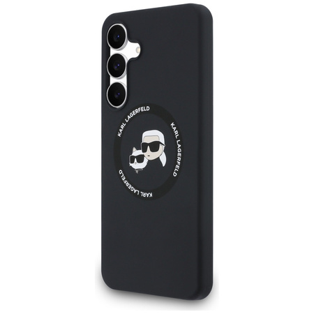 Etui Karl Lagerfeld Silicone             Karl&Choupette Heads MagSafe do Samsung Galaxy S25 FE czarny