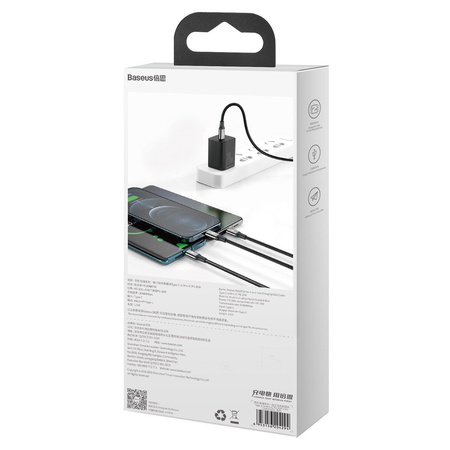 BASEUS KABEL 3W1 USB DO MICRO USB DO LIGHTNING USB-C DO TELEFONÓW 1.5M