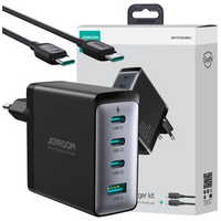 Ładowarka GaN Joyroom JR-TCG04EU 100W 3x USB-C USB-A + kabel USB-C / USB-C 100W - czarna