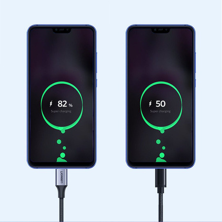 Ugreen kabel przewód USB - USB Typ C Quick Charge 3.0 3A 0,5m szary (60125)