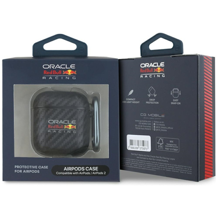 RED BULL ETUI CASE Z LOGO PU CARBON DO AIRPODS 1 2 OCHRONA I KOMPAKTOWOŚĆ