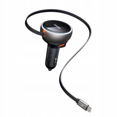 MCDODO MOCNA SZYBKA ŁADOWARKA SAMOCHODOWA 3X USB USB-C PD 80W LED KABEL 1M