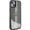 Etui Guess Liquid Glitter Gold Stripes na iPhone 15 / 14 / 13 - czarne