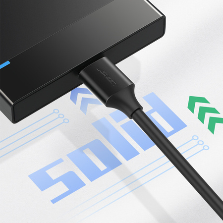 Ugreen kabel przewód USB-A 3.0 - Micro USB-B SuperSpeed 5Gb/s 1m czarny (US130)