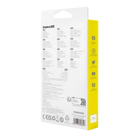 Kabel Baseus CB000068 USB-C - USB-C 240W PD 8K 60Hz 1m - czarny
