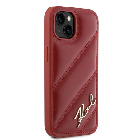 KARL LAGERFELD HARDCASE ETUI DO IPHONE 15 14 13 6.1 DIAGONAL QUILTED SCRIPT