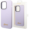 Etui Guess GUHCP14SSLSMU na iPhone 14 - fioletowe Silicone Vintage Gold Logo