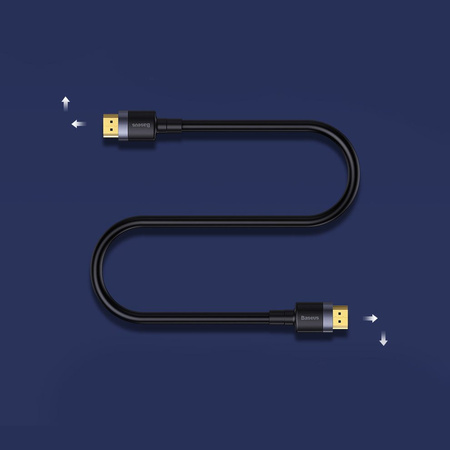 Baseus Cafule kabel przewód HDMI 2.0 4K 60 Hz 3D 18 Gbps 3 m czarny (CADKLF-G01)