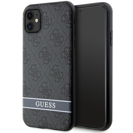 Etui Guess GUHCN61P4SNK na iPhone 11 / Xr - szare hardcase 4G Stripe