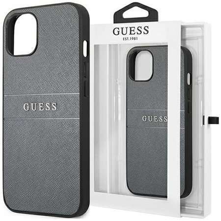 Guess GUHCP13SPSASBGR iPhone 13 mini 5,4" szary/grey Saffiano Strap