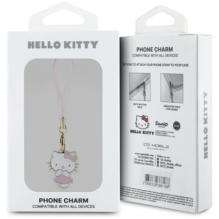 HELLO KITTY ZAWIESZKA TELEFONOWA HKCPMKP PHONE STRAP Z CHARMS DO SMARTFONÓW