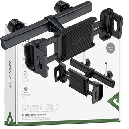 Acefast samochodowy uchwyt na zagłówek do telefonu i tabletu (135-230mm szer.) czarny (D8 black)