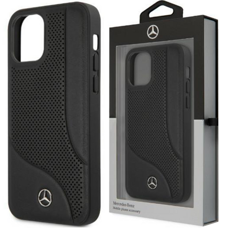 Mercedes MEHCP12LCDOBK iPhone 12 Pro Max 6,7" czarny/black hardcase Leather Perforated Area