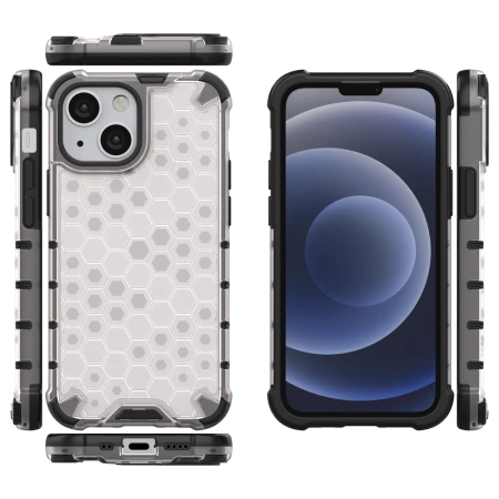 HURTEL POKROWIEC PANCERNY DO IPHONE 13 MINI Z PRZEZROCZYSTĄ RAMKĄ HONEYCOMB