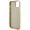 Etui Guess Leather 4G Metal Logo Strass do iPhone 15 - złote