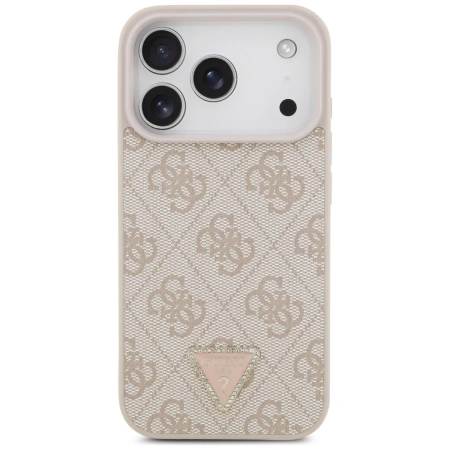 GUESS ETUI LEATHER 4G TRIANGLE STRASS MAGSAFE DO IPHONE 17 PRO Z PIĘKNY